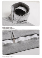 Dustproof Hidden Face Mask Silhouette Sports Zipper-up Hoodie