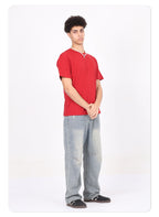 Wholesale 100% cotton 230g heavyweight solid color crew-neck short-sleeve drop-shoulder blank t-shirt