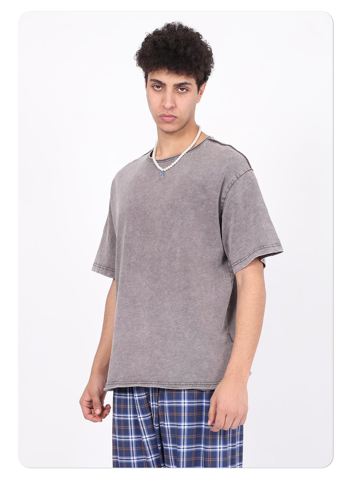 Rolled hem bamboo cotton t-shirt