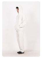 Men's 350GSM Hip Hop Casual Trousers Solid Loose Sports Pants Fleece Straight-leg Pants Custom Printed Logo Pants