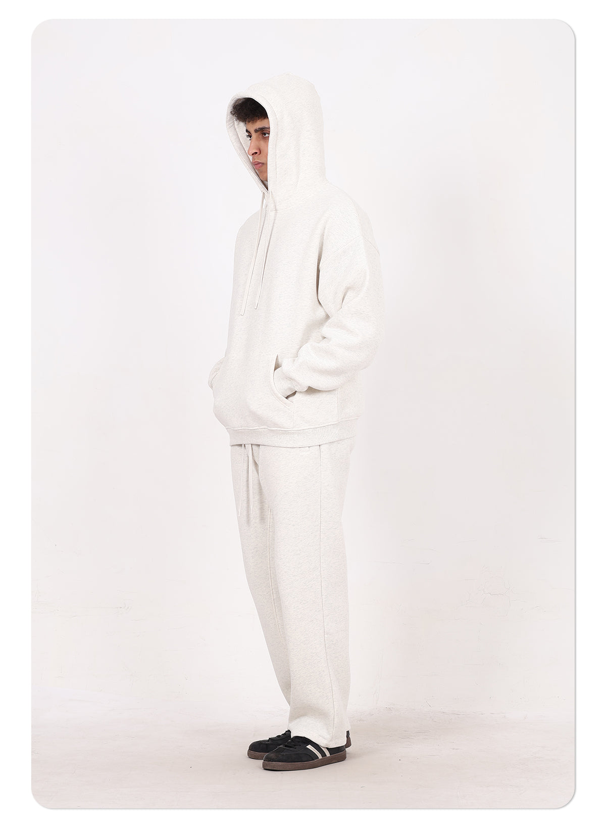 Men's 350GSM Hip Hop Casual Trousers Solid Loose Sports Pants Fleece Straight-leg Pants Custom Printed Logo Pants