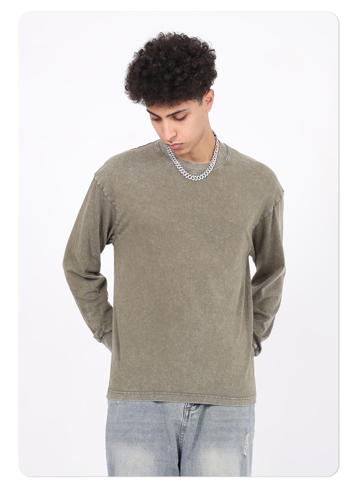Vintage distressed long-sleeve t-shirt