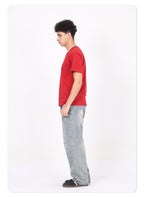 Wholesale 100% cotton 230g heavyweight solid color crew-neck short-sleeve drop-shoulder blank t-shirt
