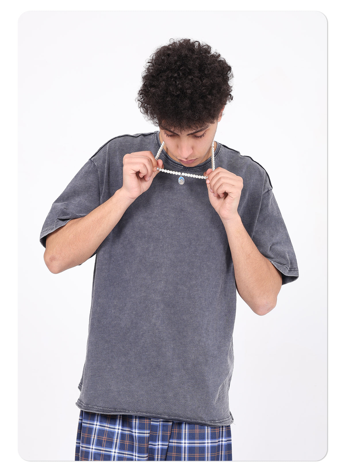 Rolled hem bamboo cotton t-shirt