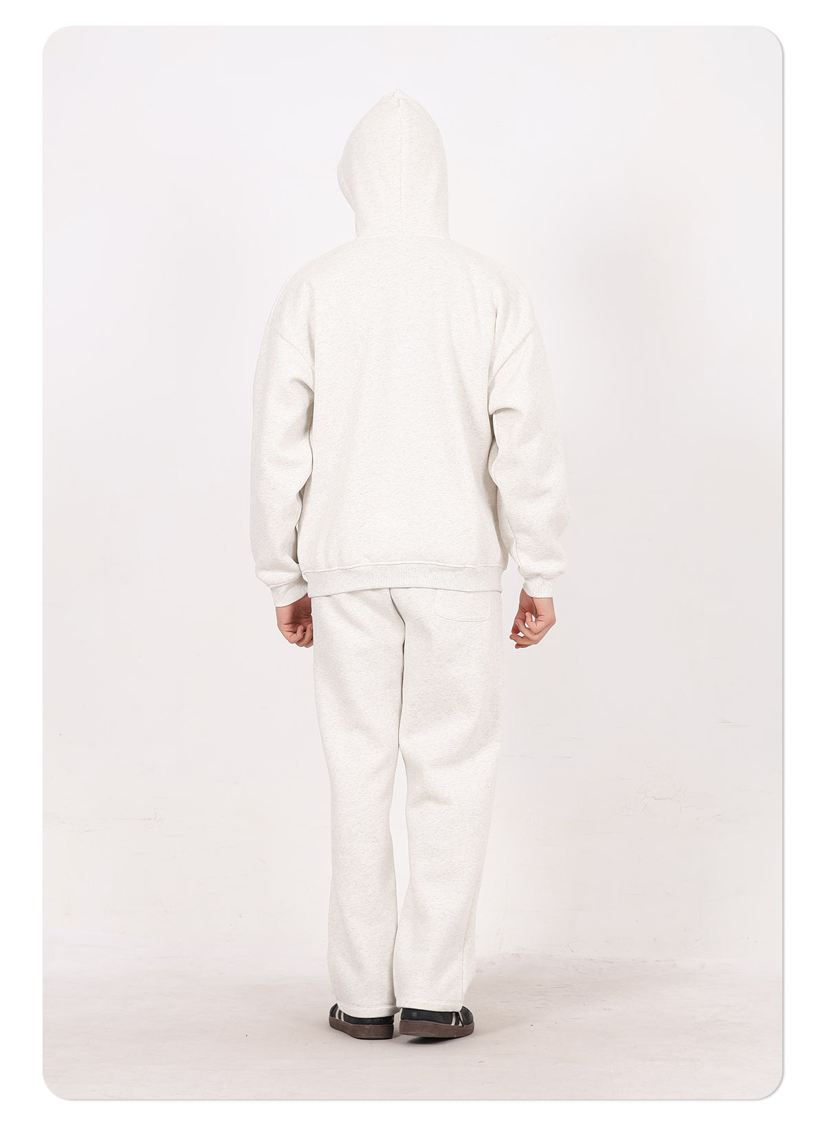 Men's 350GSM Hip Hop Casual Trousers Solid Loose Sports Pants Fleece Straight-leg Pants Custom Printed Logo Pants