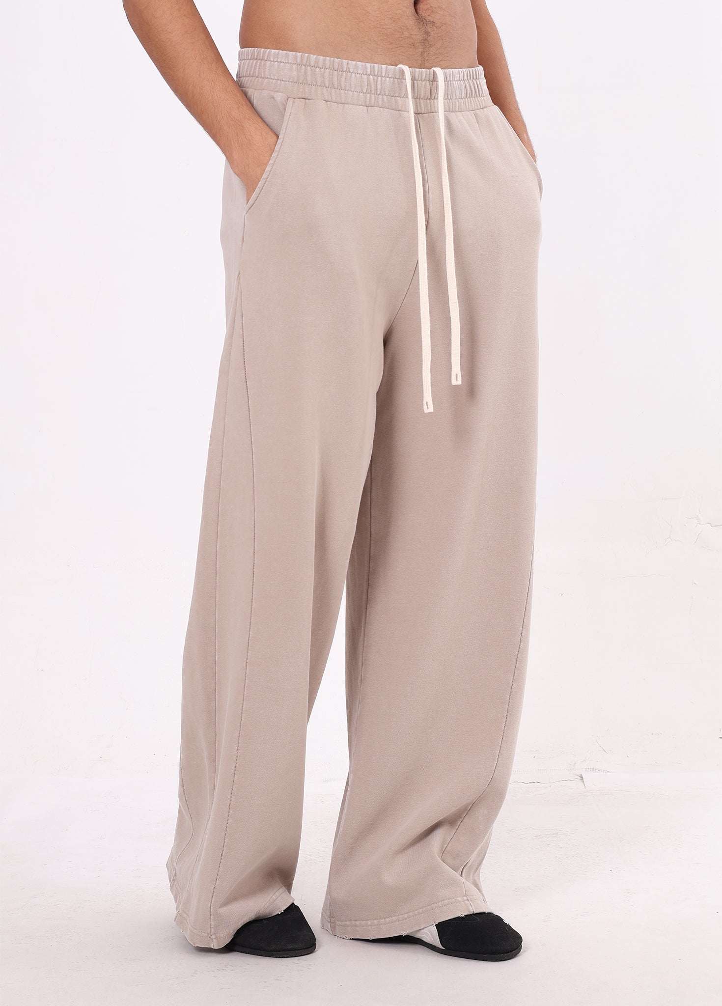 Patchwork Frayed Edge Snow Washed Pants