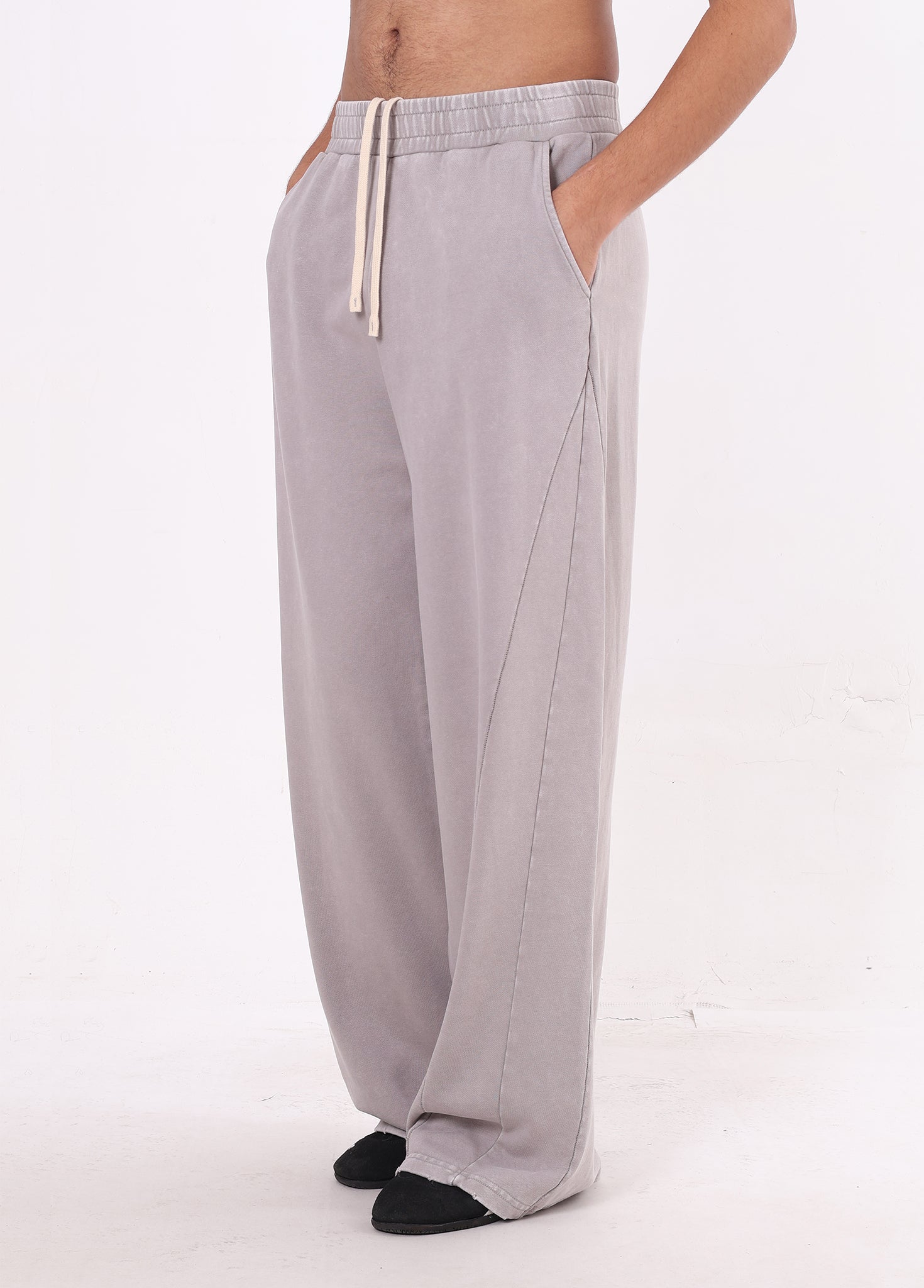 Patchwork Frayed Edge Snow Washed Pants