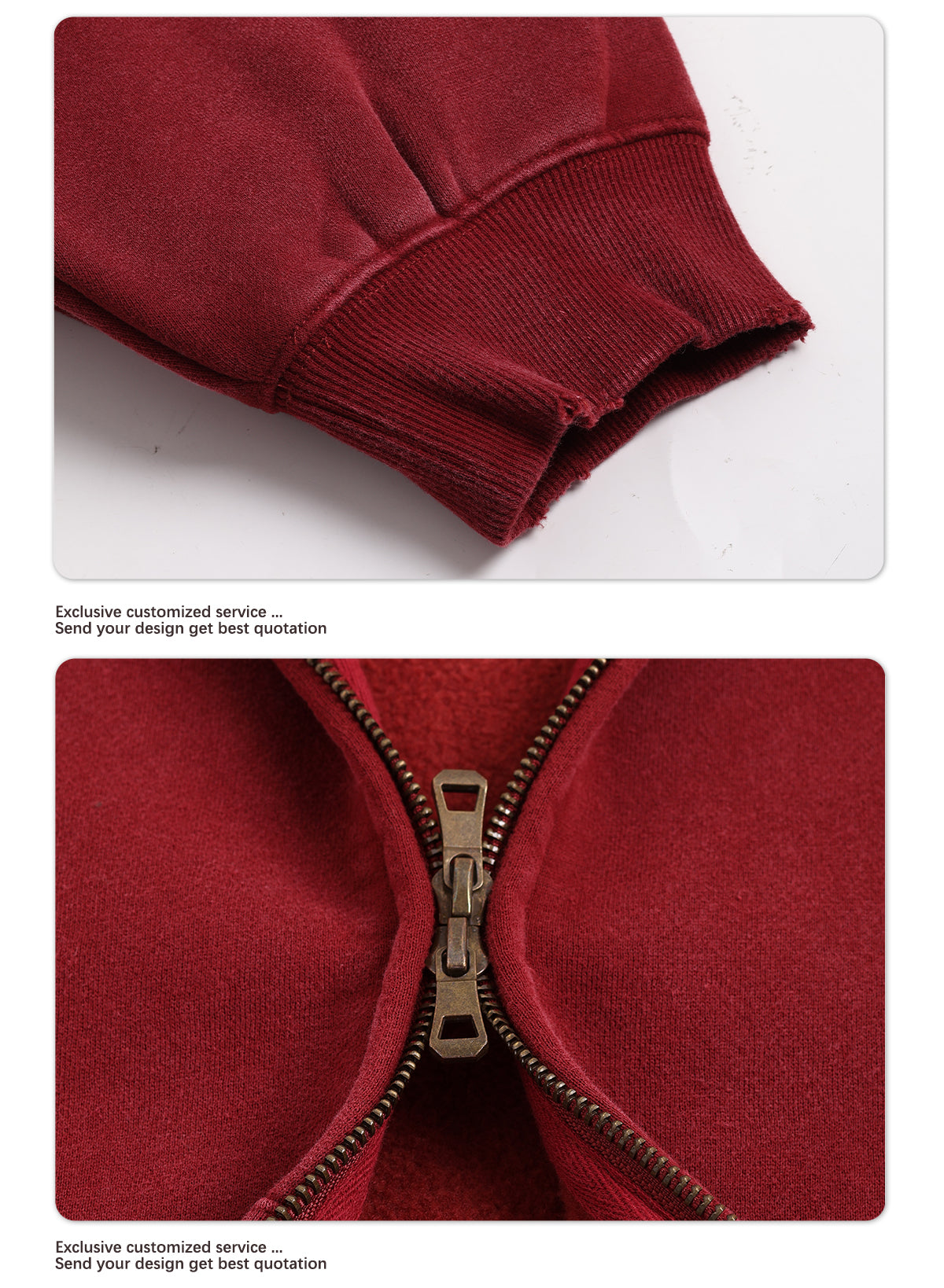 Custom Vintage Washed Hoodie Batik 370GSM Boxy Zipper-up Fleece Hoodie Men's Hooded Collar Coat for Winter