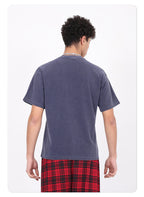Henley Neck Batik Waffle Knit T-shirt