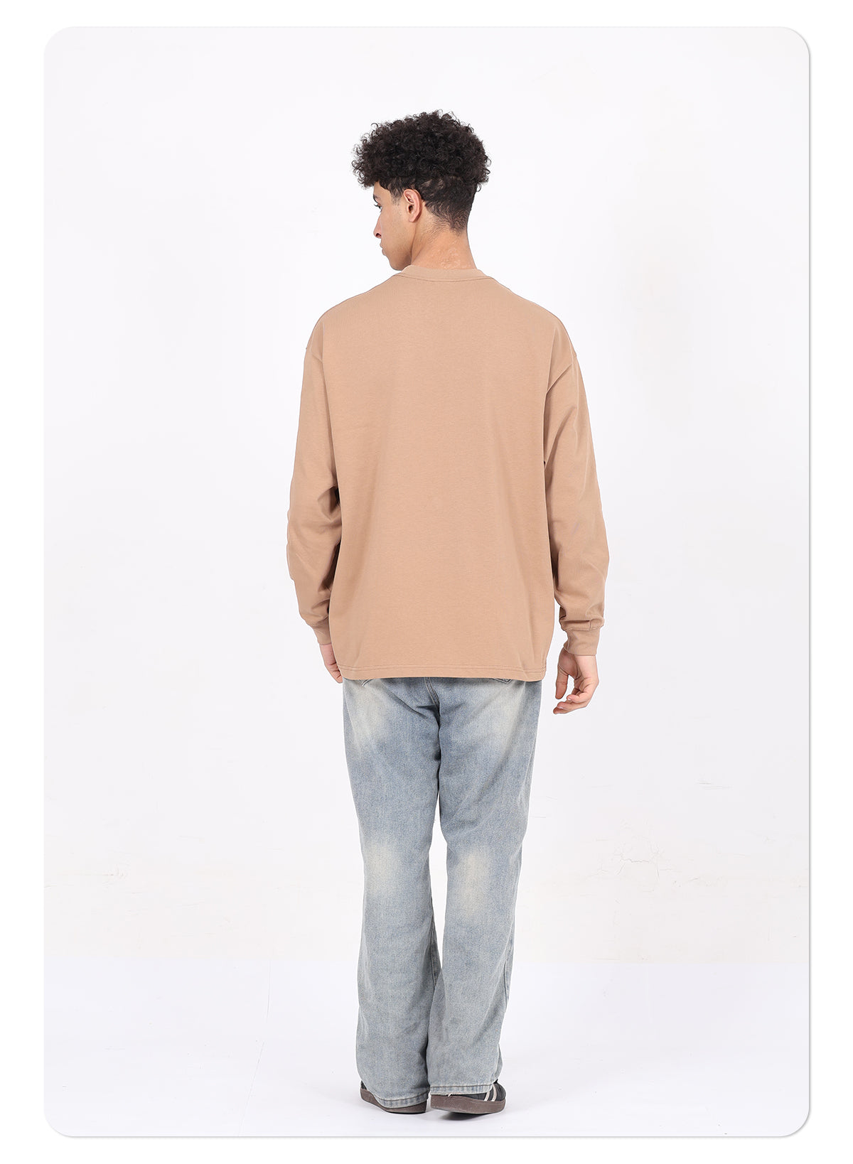 Custom Blank Graphic T-Shirt 305g Cotton Oversized T-Shirt Long Sleeve Blank Heavyweight Big and Tall T-Shirts