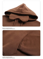 Winter New Style Eye Mask Solid Hoodies OEM Service Custom Print Logo 350 Grams Loose Hip Hop Fleece Hooded For Men