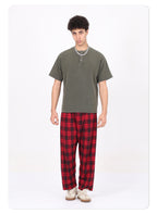 Henley Neck Batik Waffle Knit T-shirt