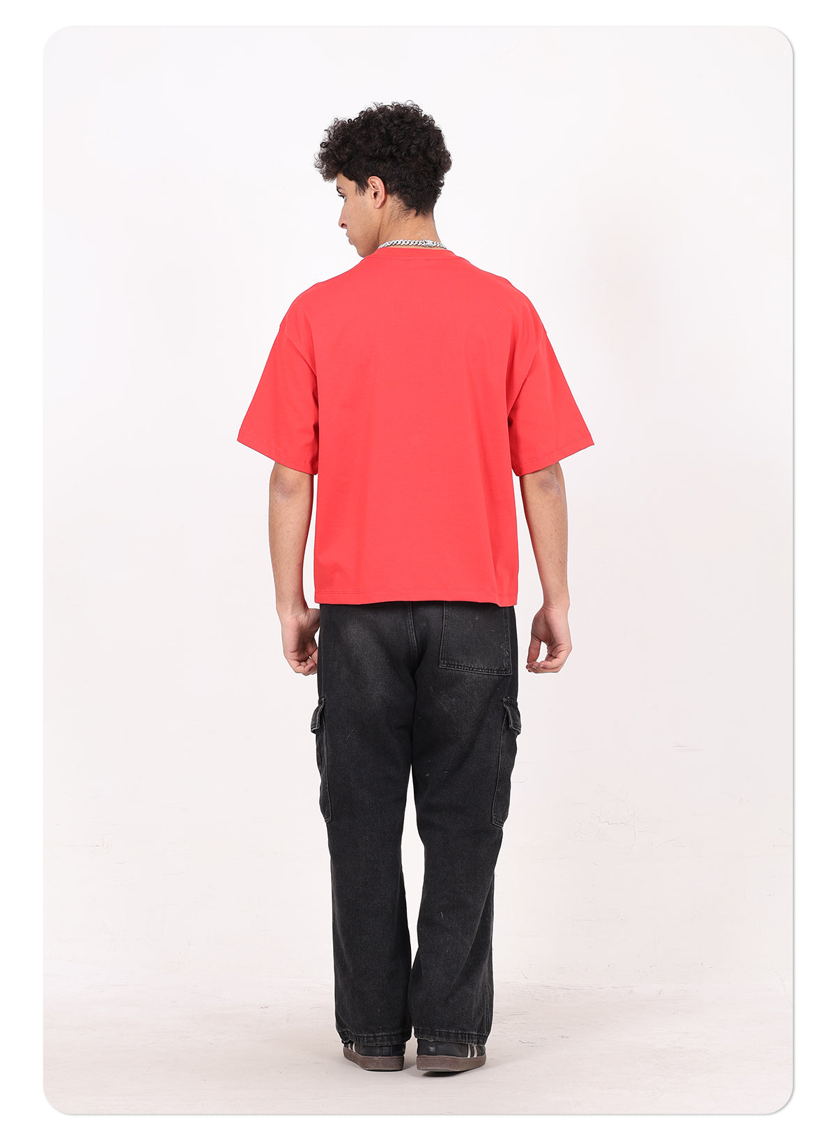 High Quality 230GSM 100% Cotton Basic Boxy Short and Wide Short-sleeve T-shirt Solid O-neck T-shirt for Men