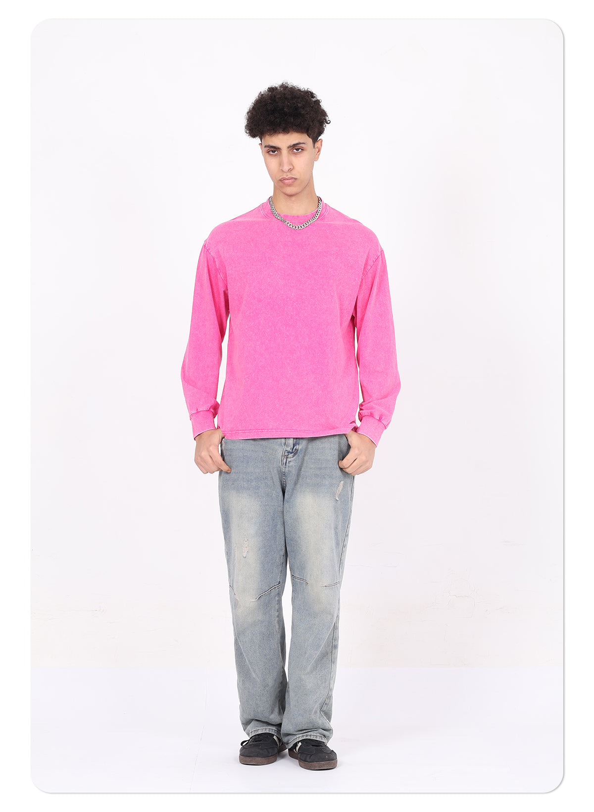 Vintage distressed long-sleeve t-shirt