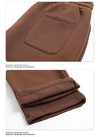 Men's 350GSM Hip Hop Casual Trousers Solid Loose Sports Pants Fleece Straight-leg Pants Custom Printed Logo Pants