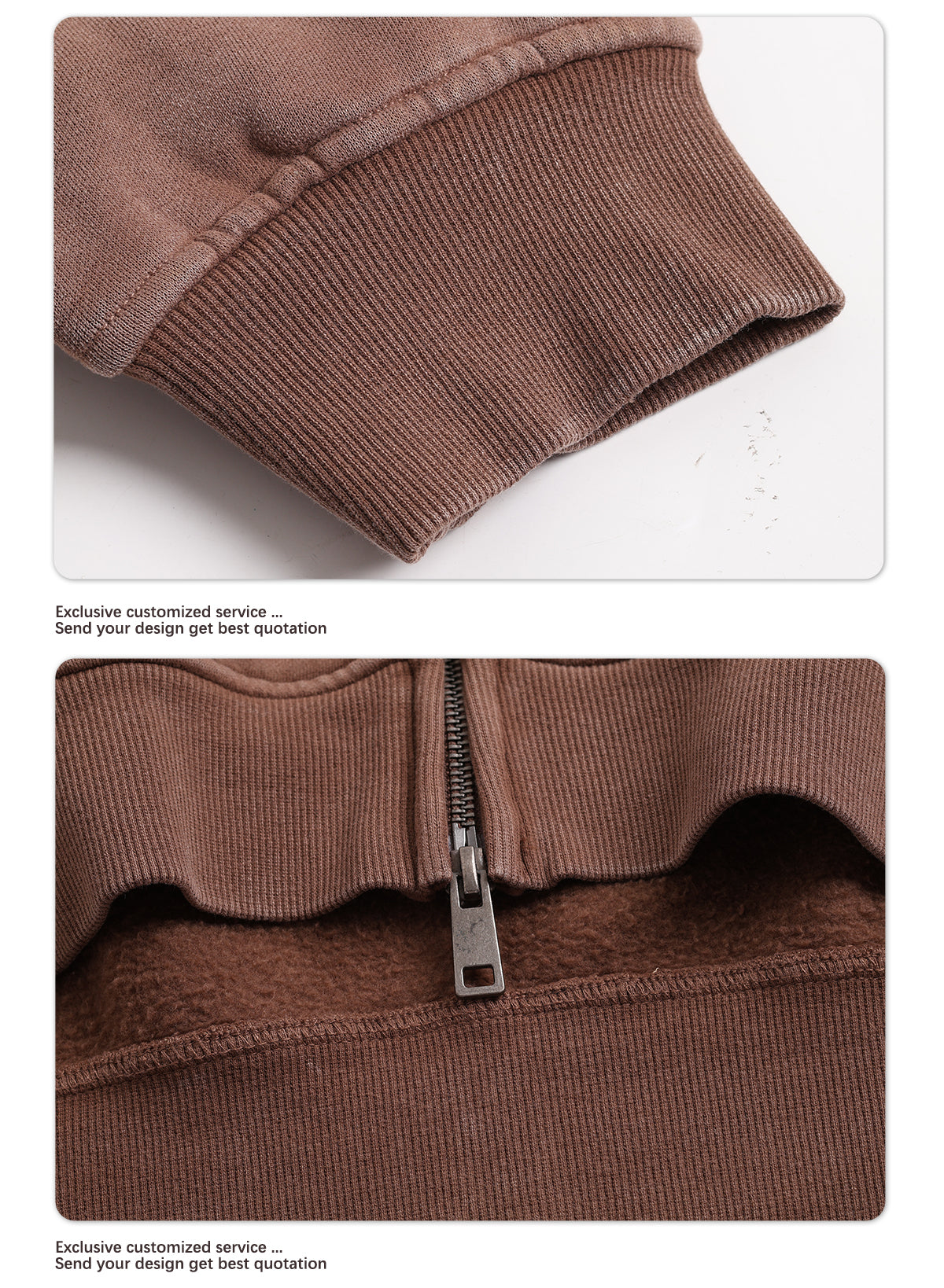 OEM Vintage Zipper-up Hoodie Washed Loose Distressed Boxy-Fit 400GSM Fleece Hooded Sweatshirt Double Zipper Men's Hoodie