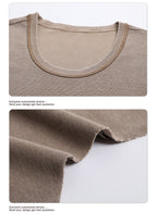 Vintage 325g Waffle U-neck Batik Washed Reverse Topstitching Raw-Edge Hem Sleeveless T-shirt