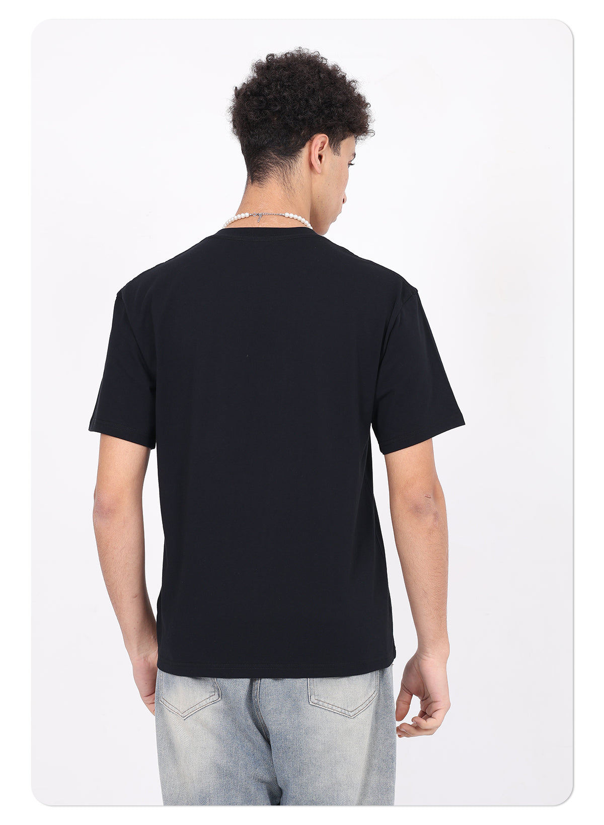 Wholesale 100% cotton 230g heavyweight solid color crew-neck short-sleeve drop-shoulder blank t-shirt