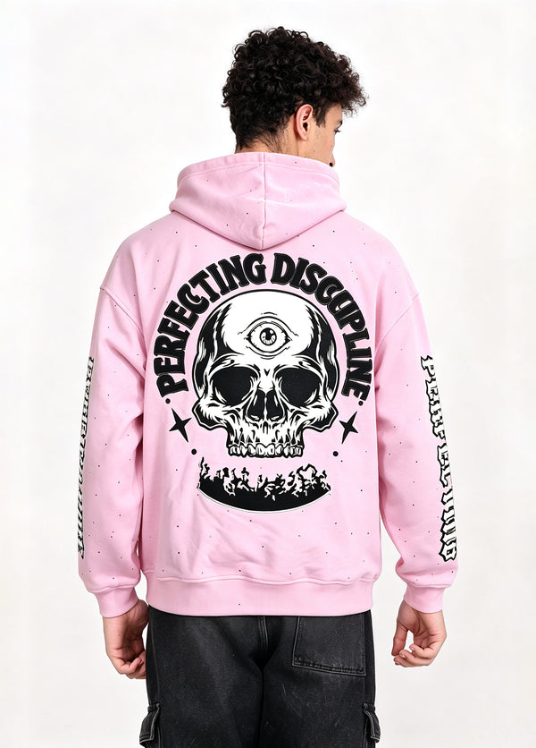 Skull Graphic Rhinestone Hoodie