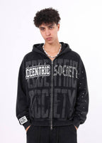 Rhinestone Zip up Hoodie