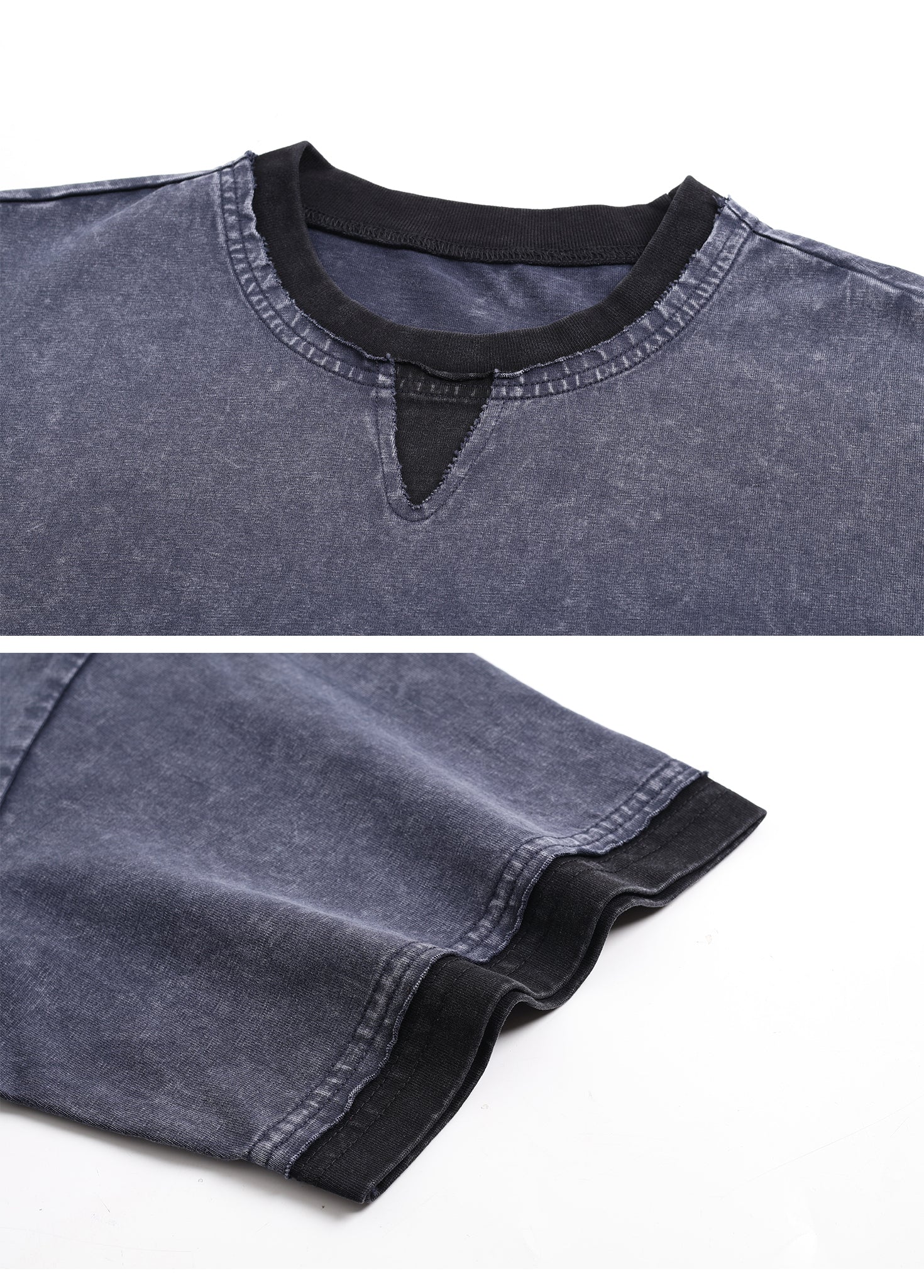 Washed Patchwork Layered Tee