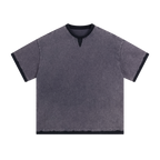 Washed Patchwork Layered Tee