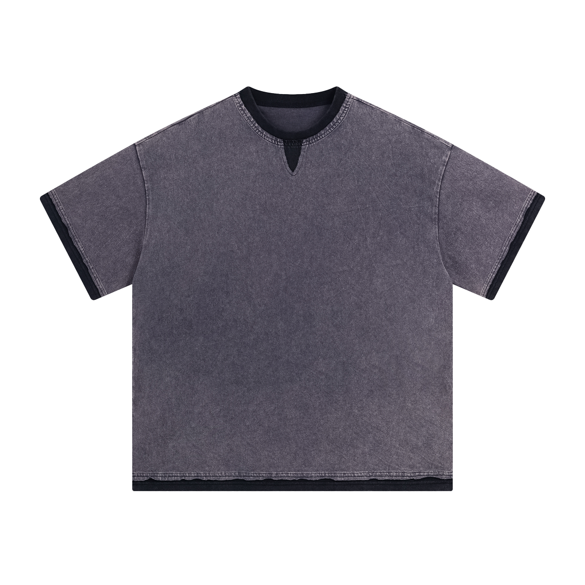 Washed Patchwork Layered Tee