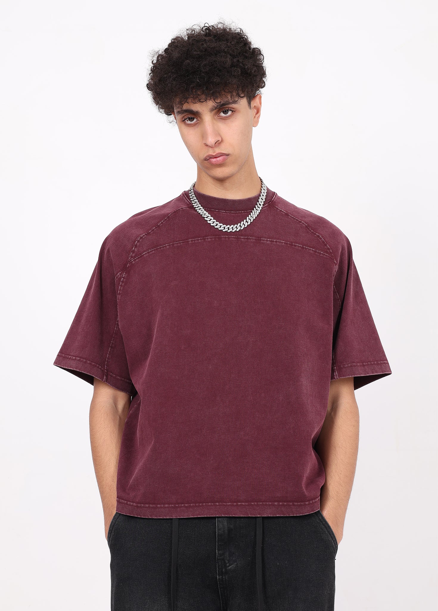 Front & Back Patchwork Raglan Sleeve Tee