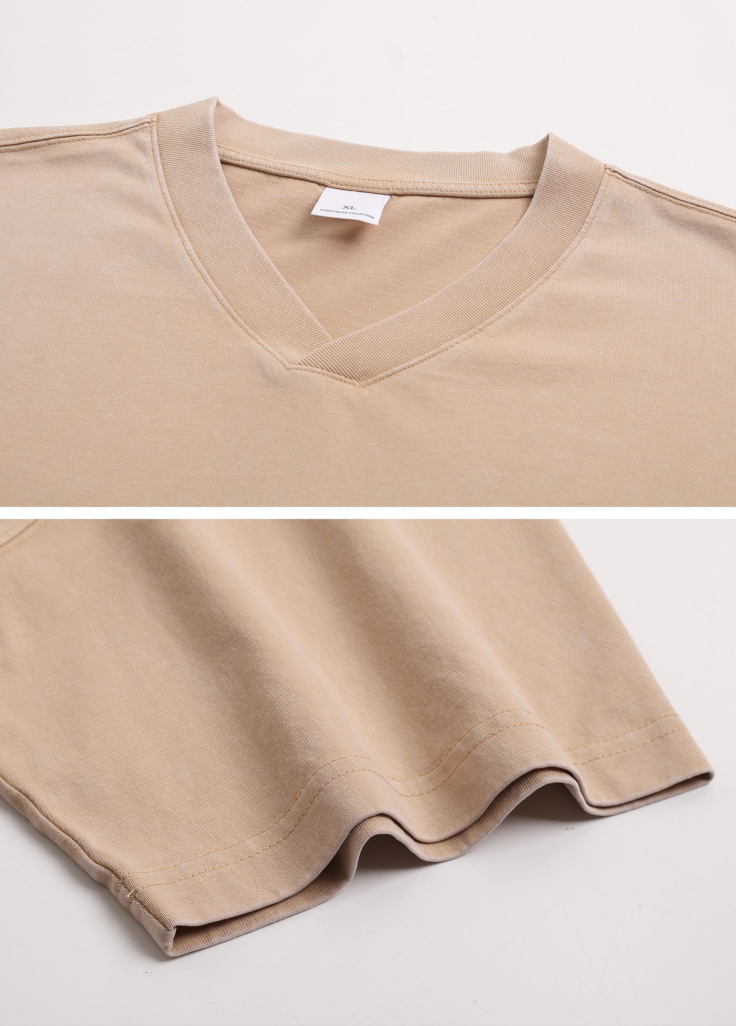 V-Neck Batik Washed Distressed Tee