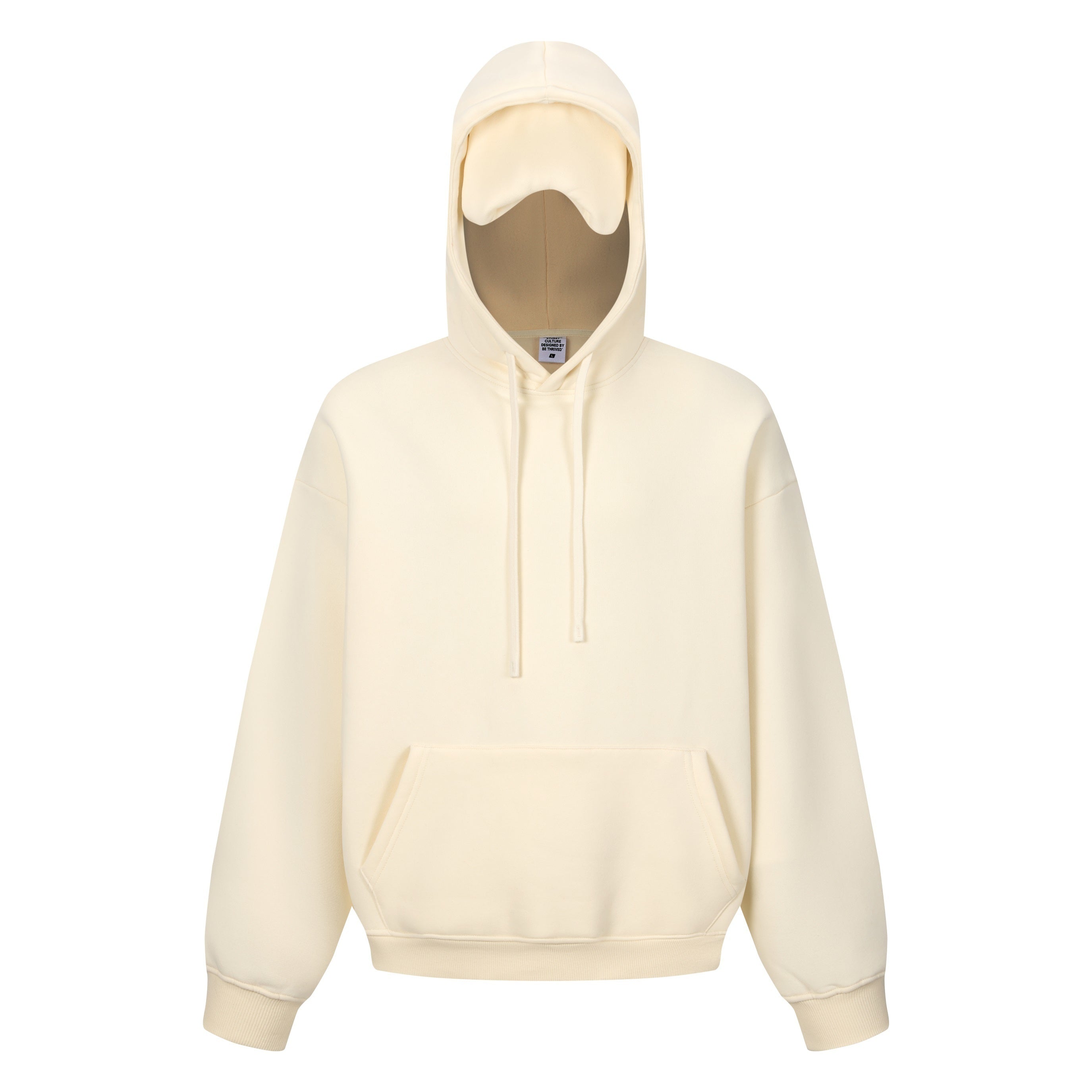 Winter New Style Eye Mask Solid Hoodies OEM Service Custom Print Logo 350 Grams Loose Hip Hop Fleece Hooded For Men