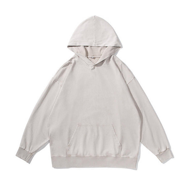 350GSM 80% Cotton Distressed Oversized Hooded Sweatshirt Drop-shoulder Sleeve Vintage Washed Looped Pile Hoodies