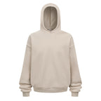 Solid color casual winter pullover hoodie fleece lined hidden pocket oversized basic design digital printing polyester/cotton