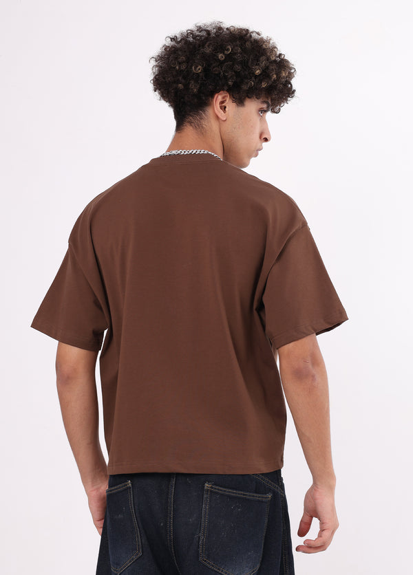 Boxy Fit Cropped Solid Blank Tee