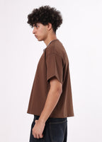 Boxy Fit Cropped Solid Blank Tee