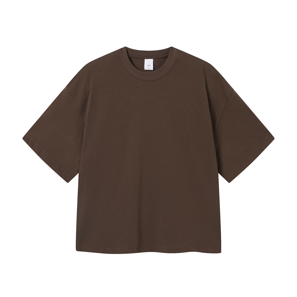 Boxy Fit Cropped Solid Blank Tee