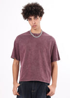 Boxy Fit Cropped Washed Distressed Tee