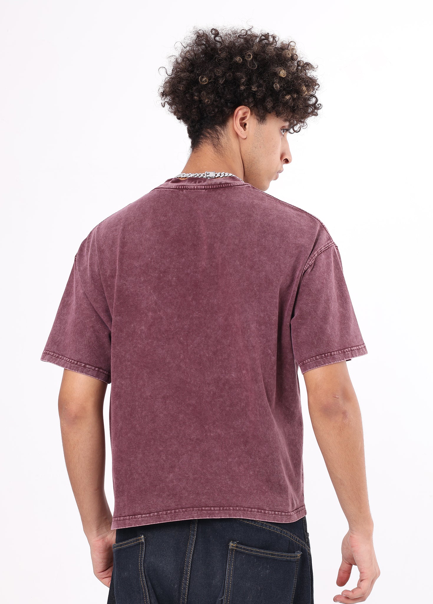 Boxy Fit Cropped Washed Distressed Tee