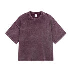 Boxy Fit Cropped Washed Distressed Tee