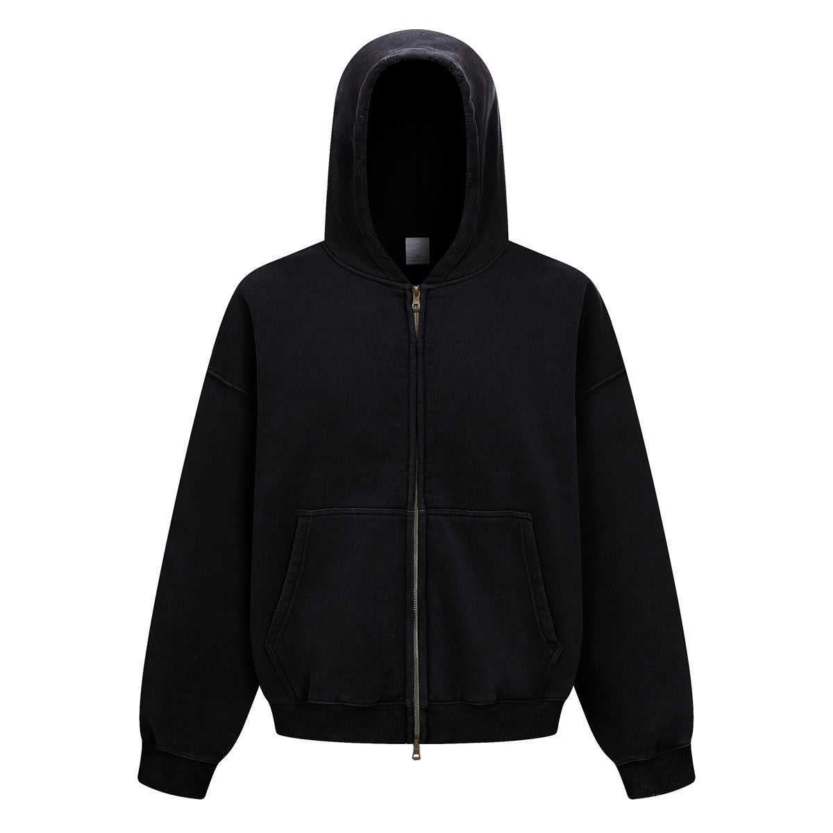 Custom Vintage Washed Hoodie Batik 370GSM Boxy Zipper-up Fleece Hoodie Men's Hooded Collar Coat for Winter