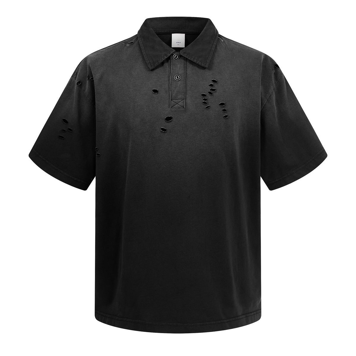 Wholesale heavyweight 275g 100% cotton washed vintage spray-stonewashed distressed ripped short-sleeve T-shirt