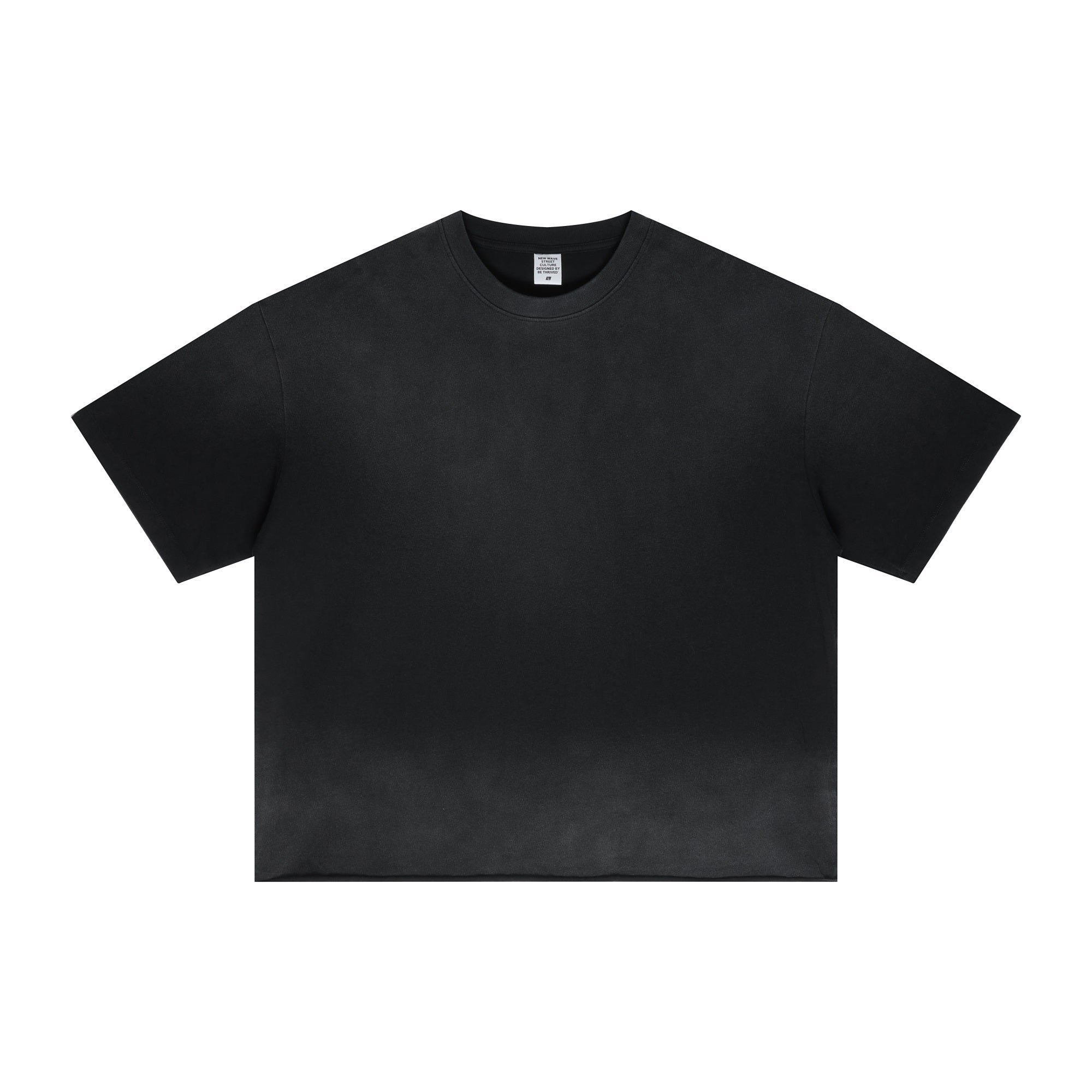 Men's Vintage Stone Wash Streetwear Boxy-Fit Spray-on Fading Distressed Edge Oversized Summer T-shirt