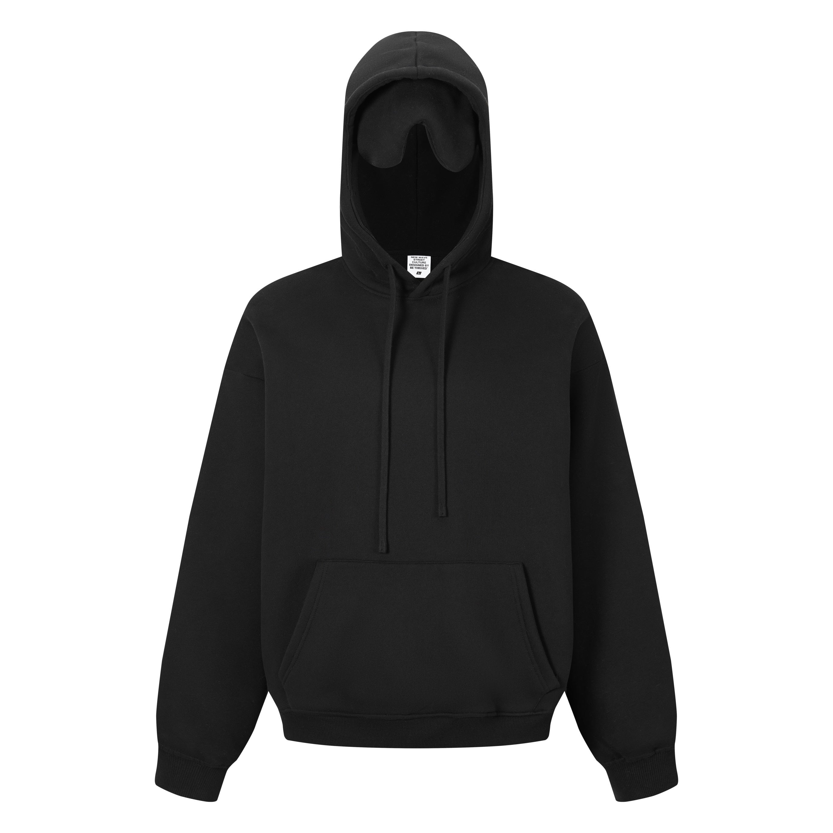 Winter New Style Eye Mask Solid Hoodies OEM Service Custom Print Logo 350 Grams Loose Hip Hop Fleece Hooded For Men