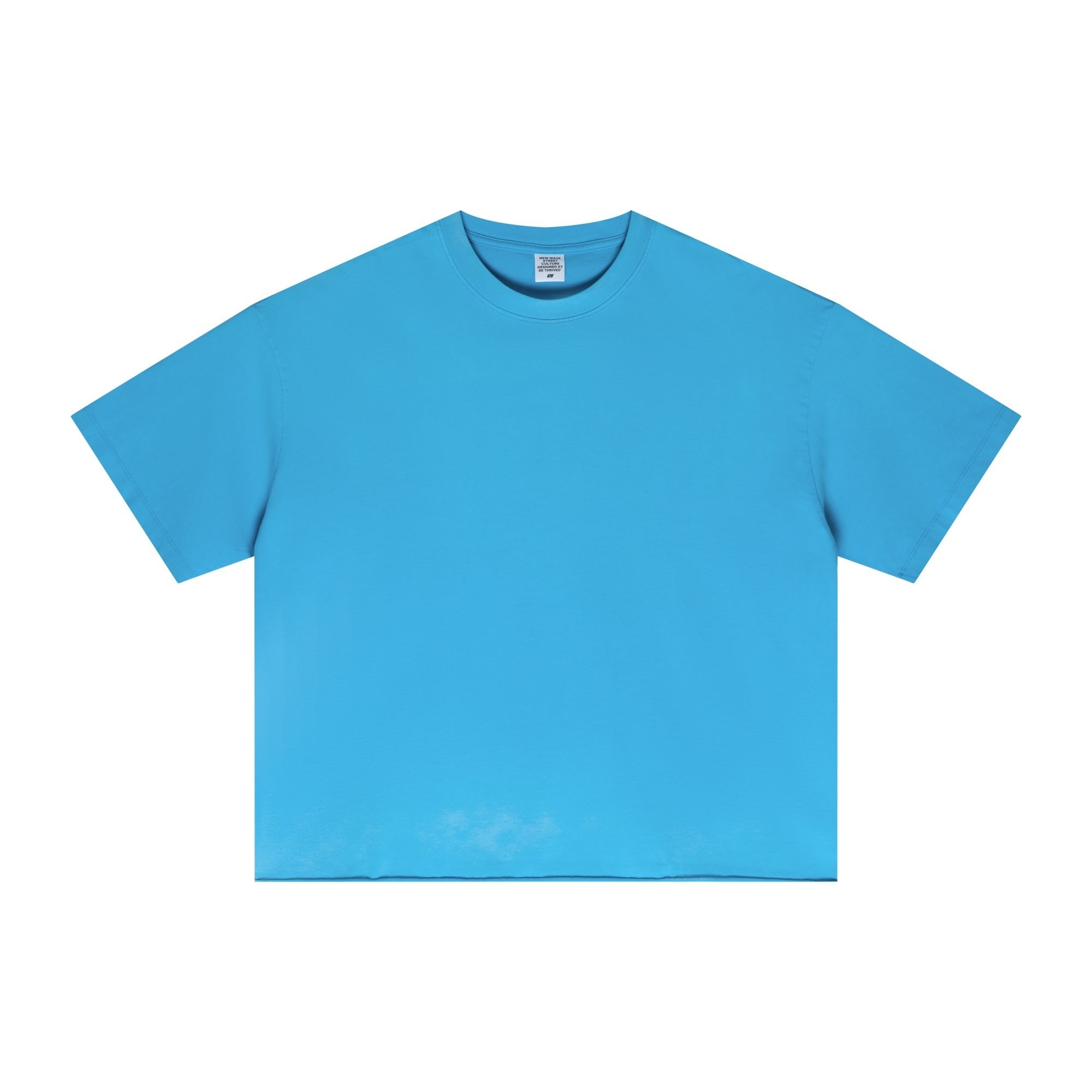 Men's Vintage Stone Wash Streetwear Boxy-Fit Spray-on Fading Distressed Edge Oversized Summer T-shirt