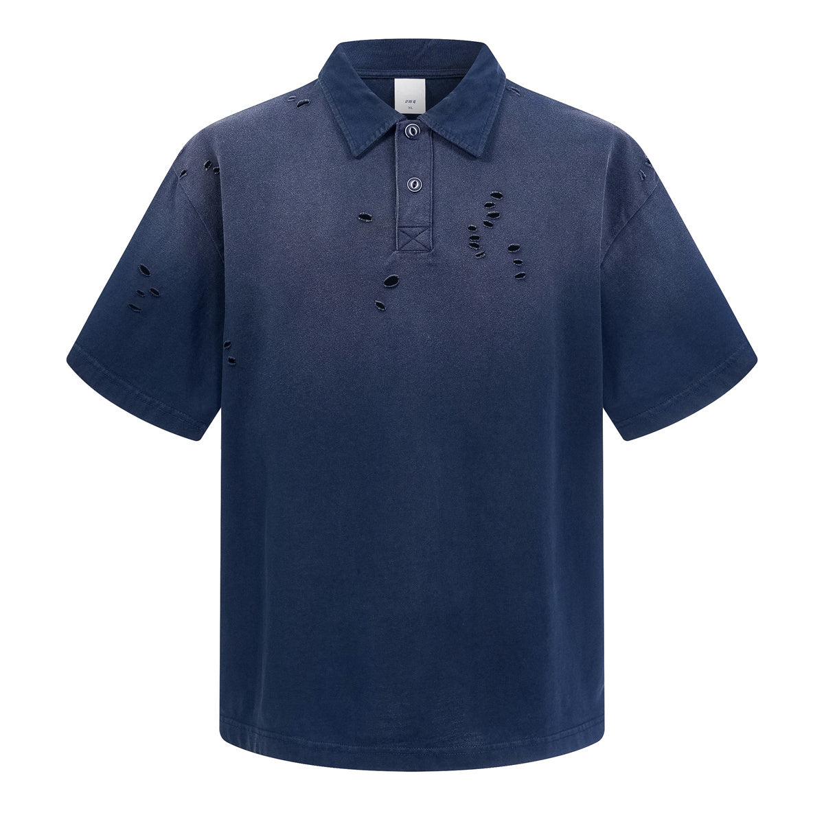 Wholesale heavyweight 275g 100% cotton washed vintage spray-stonewashed distressed ripped short-sleeve T-shirt