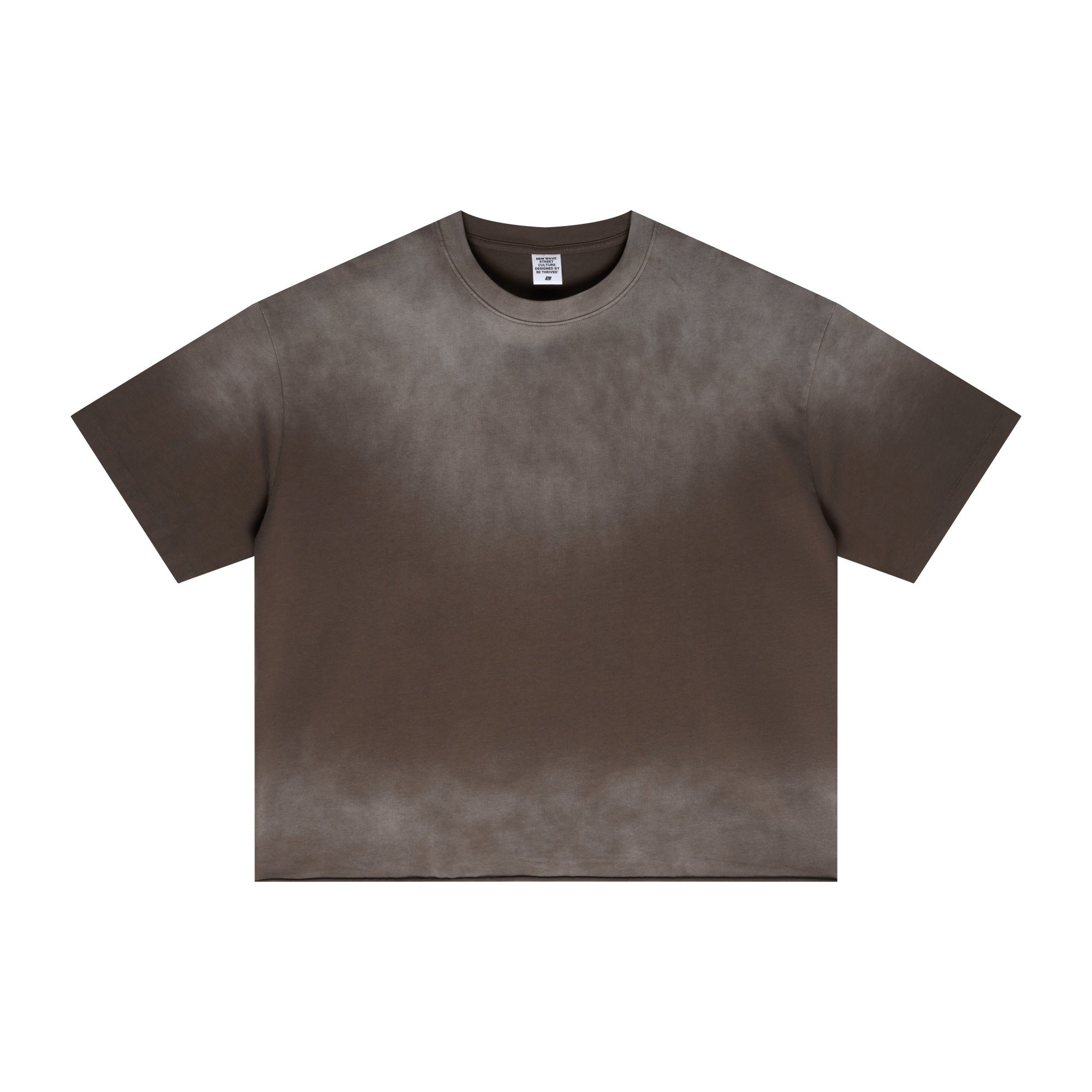 Men's Vintage Stone Wash Streetwear Boxy-Fit Spray-on Fading Distressed Edge Oversized Summer T-shirt