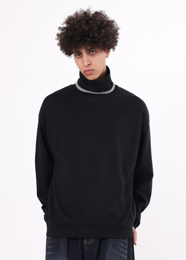 Double-Sided Turtleneck Long Sleeve Tee