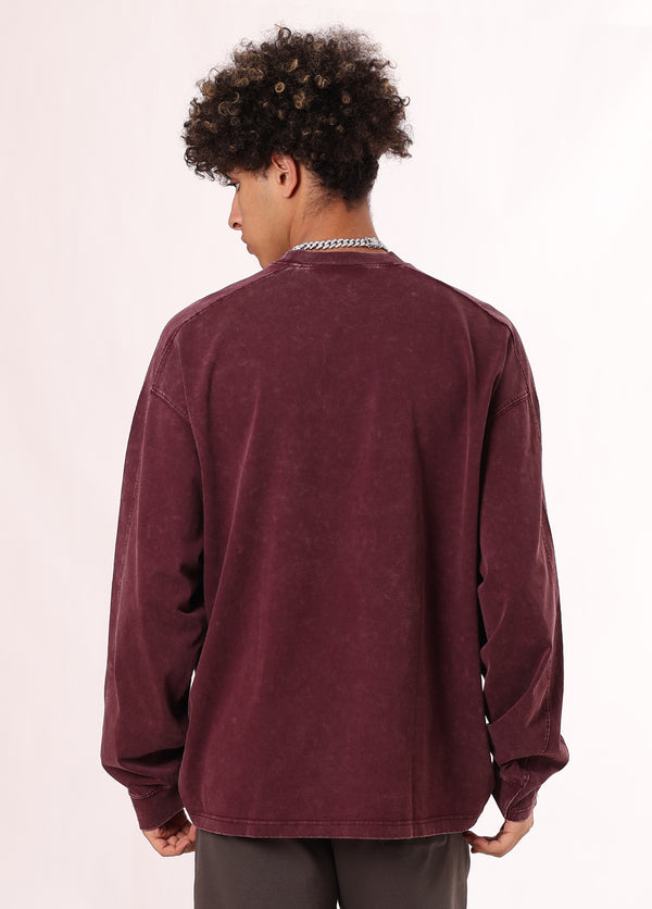 Grunge Style Batik Patchwork Long Sleeve Tee
