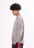 Rolled Raw Hem Long Sleeve Tee