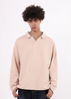Collar Frayed Long Sleeve Tee