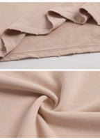Collar Frayed Long Sleeve Tee